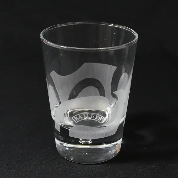 Set Of 2 Baileys Irish Cream Etched Logo Bubble Base Cocktail Glasses 8oz 