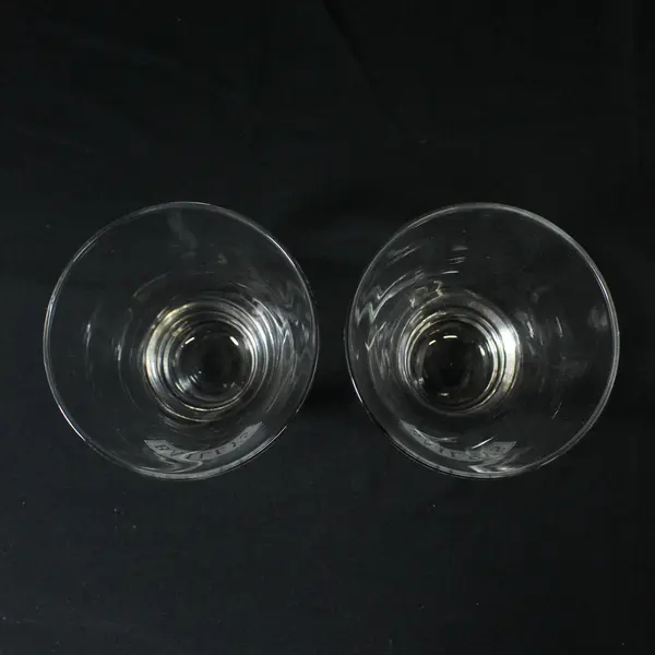 Set of 2 Bailey’s Irish Cream Flared Style Frosted Logo Glasses 4" tall