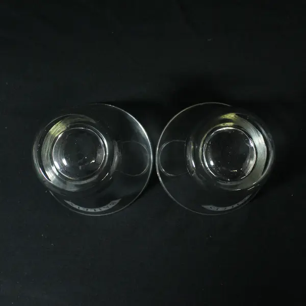 Set of 2 Bailey’s Irish Cream Flared Style Frosted Logo Glasses 4" tall