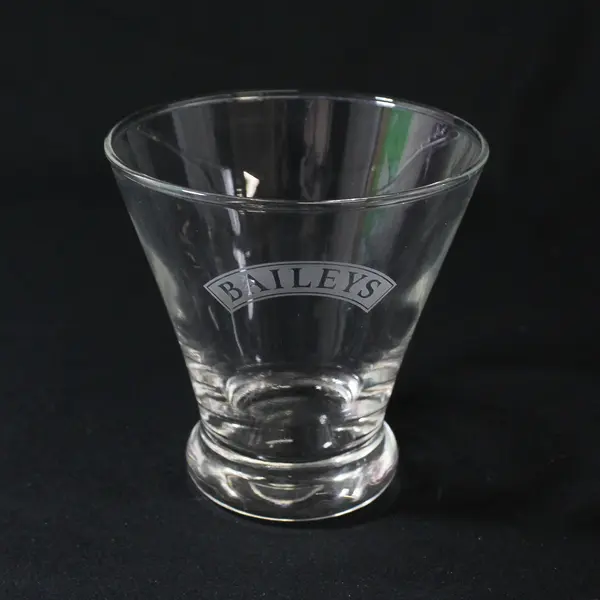 Set of 2 Bailey’s Irish Cream Flared Style Frosted Logo Glasses 4" tall