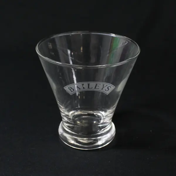 Set of 2 Bailey’s Irish Cream Flared Style Frosted Logo Glasses 4" tall