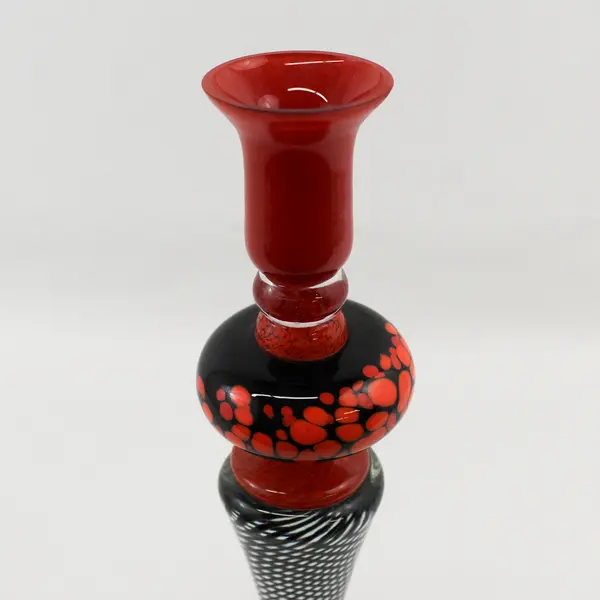 Ioan Nemtoi Signed Art Glass Taper Candlestick Holder Romania  15" Tall