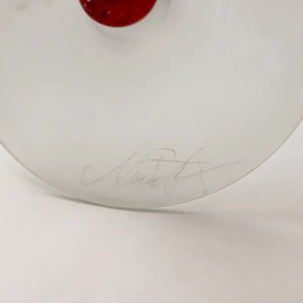 Ioan Nemtoi Signed Art Glass Taper Candlestick Holder Romania  15" Tall