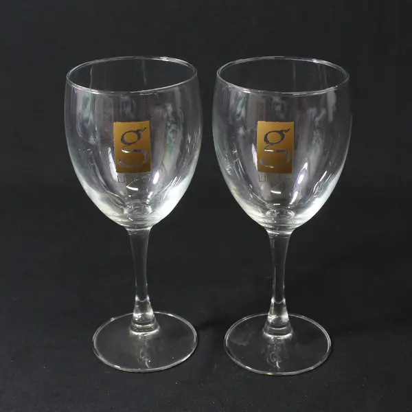 Set of 2 G Limos Stemmed Crystal Wine Glasses 7.25"