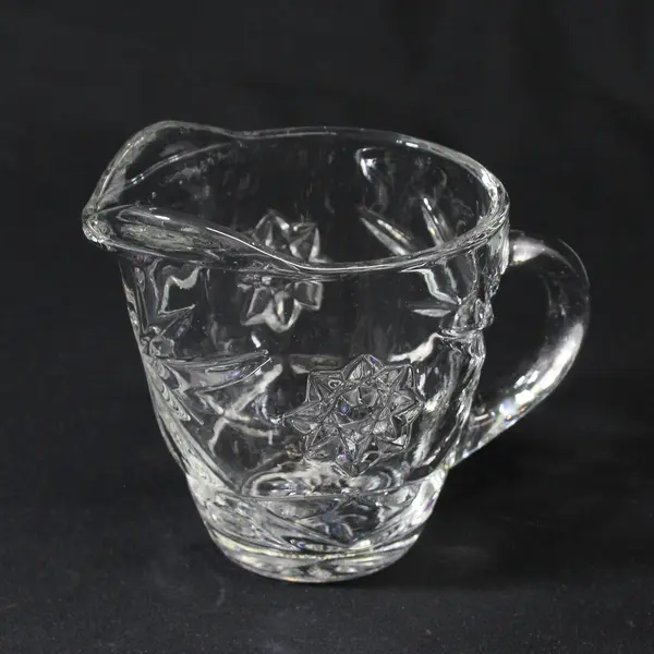 Vintage Anchor Hocking Early American Prescut Glass Star Creamer 