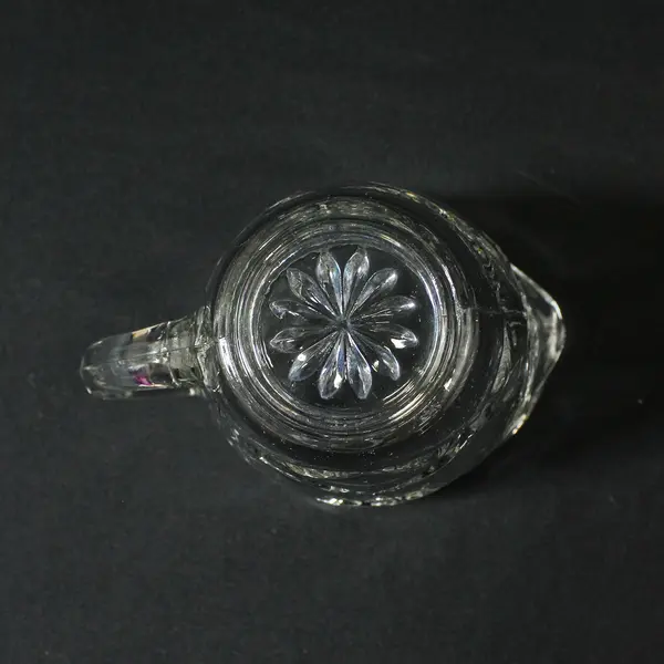 Vintage Anchor Hocking Early American Prescut Glass Star Creamer 