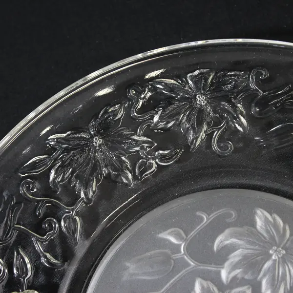  Set of 2 Princess House Fantasia Luncheon Plates Frosted Center 8"