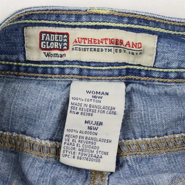 Faded Glory Women's Size 16W Medium Wash Modern Denim Shorts