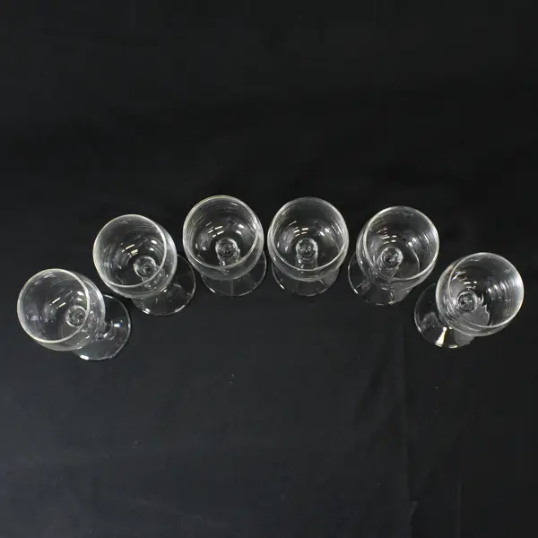 Set Of 6 Vintage Libbey Georgian Clear Rhine Wine Glasses 4-7/8” 