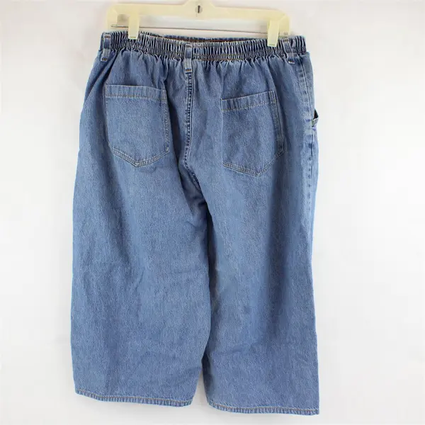Vtg White Stag Plus Women's 18 Light Wash Elastic Waistband Pull On Denim Shorts