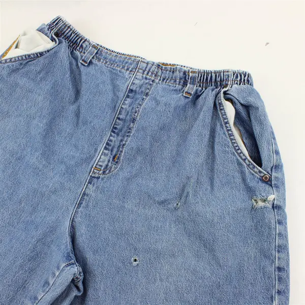 Vtg White Stag Plus Women's 18 Light Wash Elastic Waistband Pull On Denim Shorts