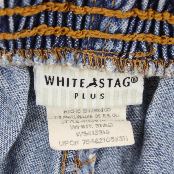 Vtg White Stag Plus Women's 18 Light Wash Elastic Waistband Pull On Denim Shorts