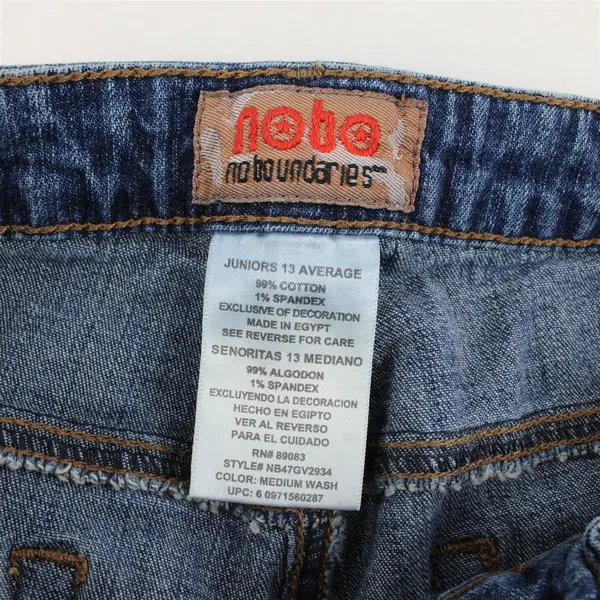 Y2K NoBo No Boundaries Juniors 13 Average Medium Wash Straight Leg Denim Jeans 