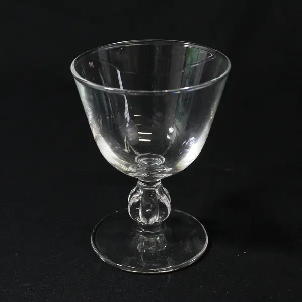 3 Vtg Libbey Clear Glass Liquor Cocktail Glasses 4 7/8 Inch Ribbed Bulb Stem