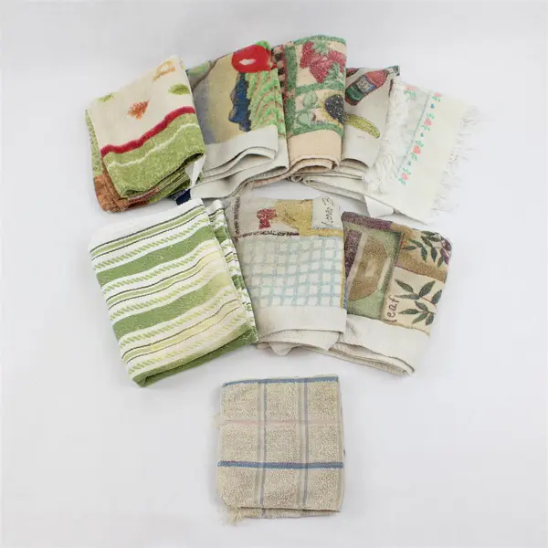 Lot of 14 Country Kitsch Dish and Hand Towels, Flawed Fabric for Repurposing DIY