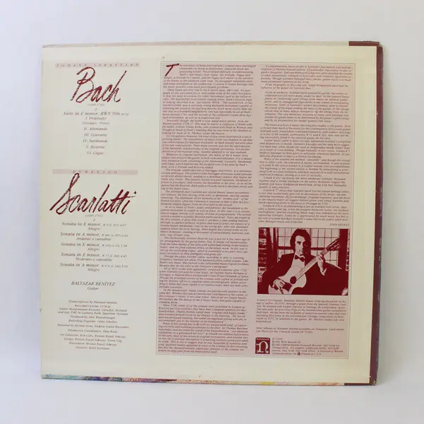 Baltazar Benitez Bach Suite In E Minor/Scarlatti Five Sonatas 12" Vinyl Record