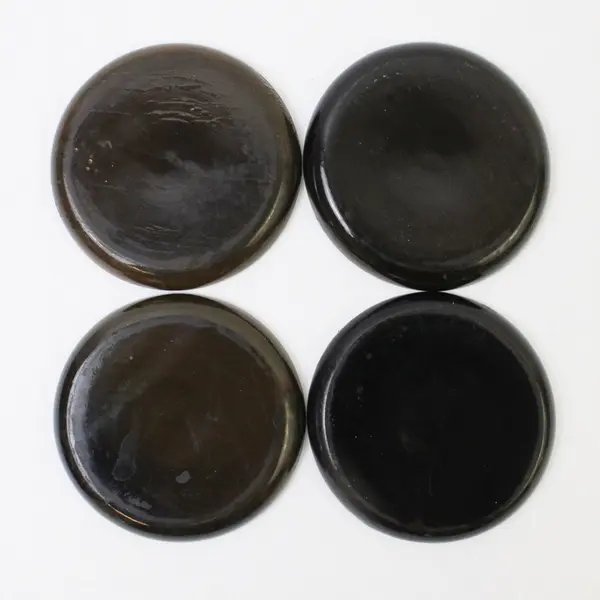 Vintage Mid-Century Japanese Lacquer Coasters Set w/ Box - Black