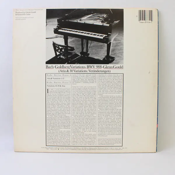 Bach - Glenn Gould - The Goldberg Variations 12" Vinyl 1982 Record
