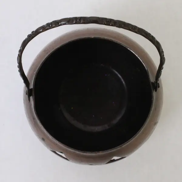 Vintage Hosley Bronze Pumpkin Jack-O-Lantern Tea Light Holder