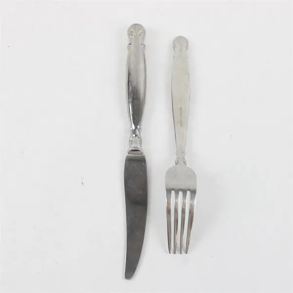 Lot of 2 Yamazaki Trellis Path Stainless Steel Dinner Fork and Knife Set 