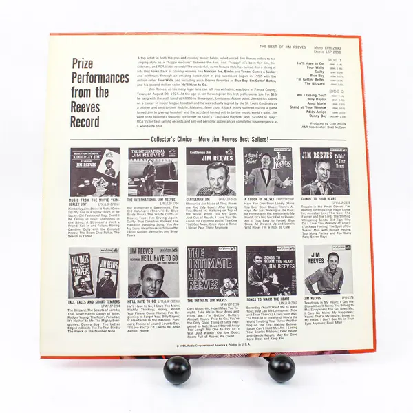 The Best of Jim Reeves 12" Vinyl 1964 Record