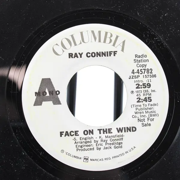  Ray Conniff - Face On The Wind / A Man Without A Vision 7" Vinyl 1973 Record
