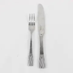 Lot of 2 Cuisinart Elite Rannee Stainless Steel Salad Fork and Knife Set