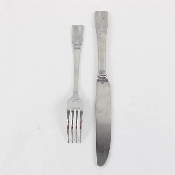 Lot of 2 Cuisinart Elite Rannee Stainless Steel Salad Fork and Knife Set