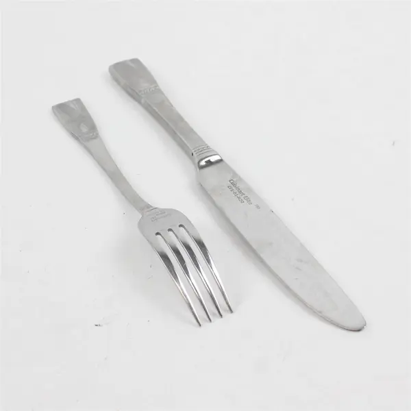 Lot of 2 Cuisinart Elite Rannee Stainless Steel Salad Fork and Knife Set