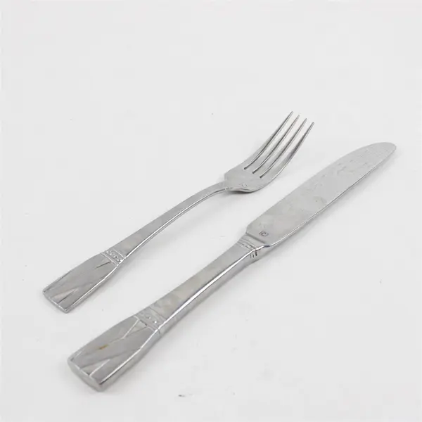 Lot of 2 Cuisinart Elite Rannee Stainless Steel Salad Fork and Knife Set