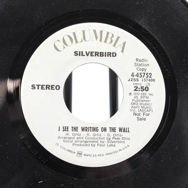 Silverbird - I See The Writing On The Wall 1972 Vinyl Record, Radio Station Copy
