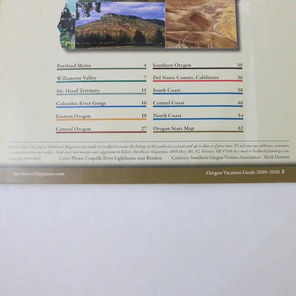 Lot of 3 Oregon Magazines: 1994 Travel Guide, 2009/2010 Vacation, Our Coast 2012