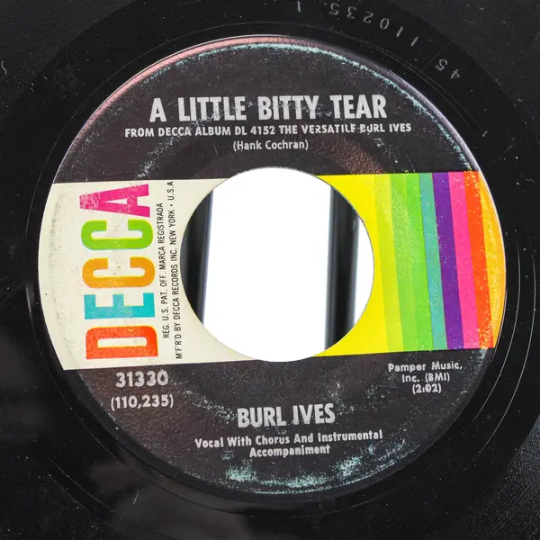 Burl Ives - A Little Bitty Tear / Shanghied  7" Vinyl Record