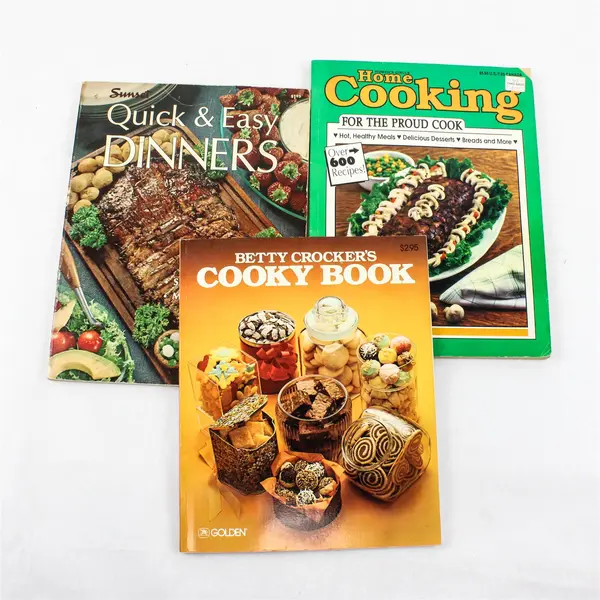 Lot of 3 Vintage Cookbooks - Betty Crocker, Women's Circle, Sunset