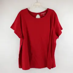 Roaman's Red Keyhole Back T-Shirt Women's 3X 30/32