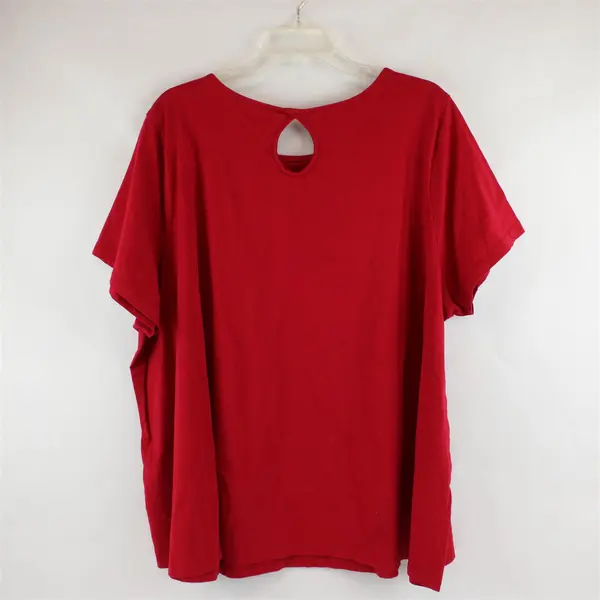 Roaman's Red Keyhole Back T-Shirt Women's 3X 30/32