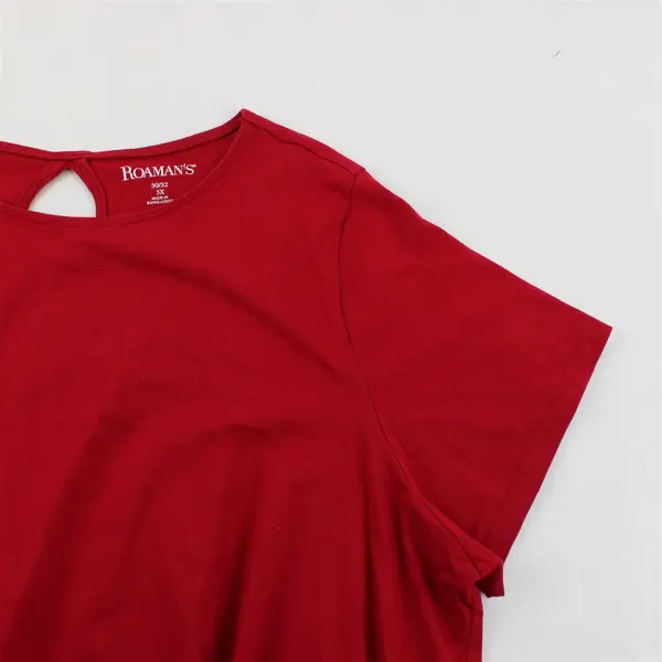 Roaman's Red Keyhole Back T-Shirt Women's 3X 30/32