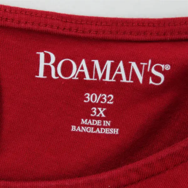 Roaman's Red Keyhole Back T-Shirt Women's 3X 30/32