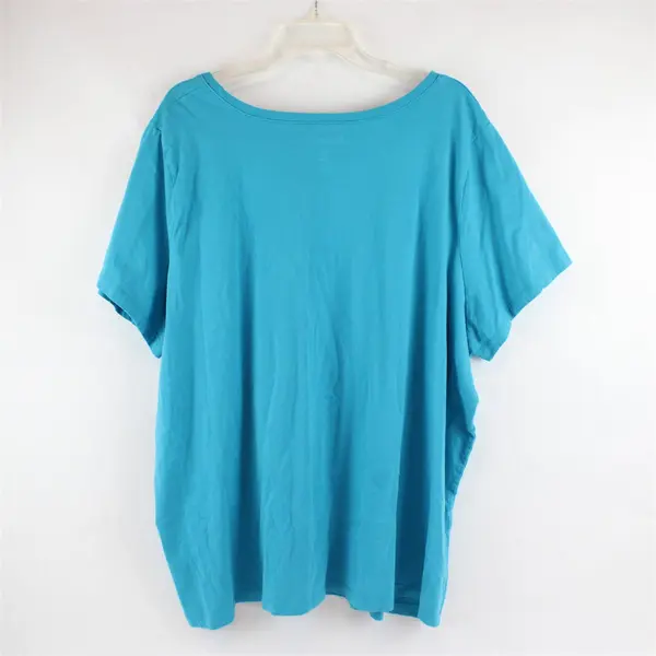 Roaman's Turquoise Blue Short-Sleeved T-Shirt Women's 3X 30/32