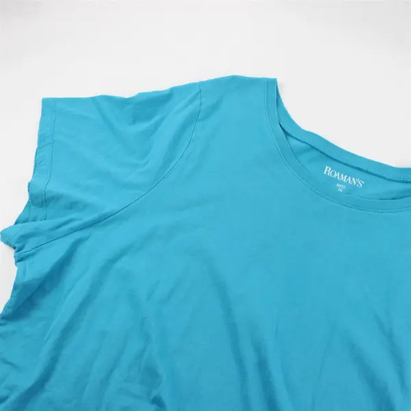 Roaman's Turquoise Blue Short-Sleeved T-Shirt Women's 3X 30/32