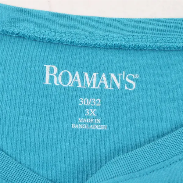 Roaman's Turquoise Blue Short-Sleeved T-Shirt Women's 3X 30/32
