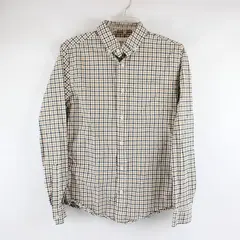 Goodfellow Beige Black White Plaid Long-Sleeved Button-Down Men's Small