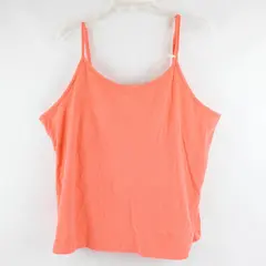 Roaman's Coral Orange Spaghetti Strap Tank Top Women's 2X