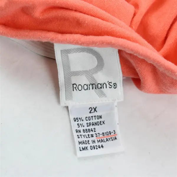 Roaman's Coral Orange Spaghetti Strap Tank Top Women's 2X