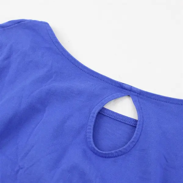 Roaman's Royal Blue Keyhole Back Short-Sleeved T-Shirt Women's 2X
