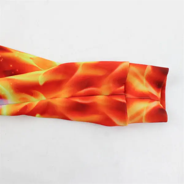Orange and Blue Flame Print Hoodie Boys' Medium