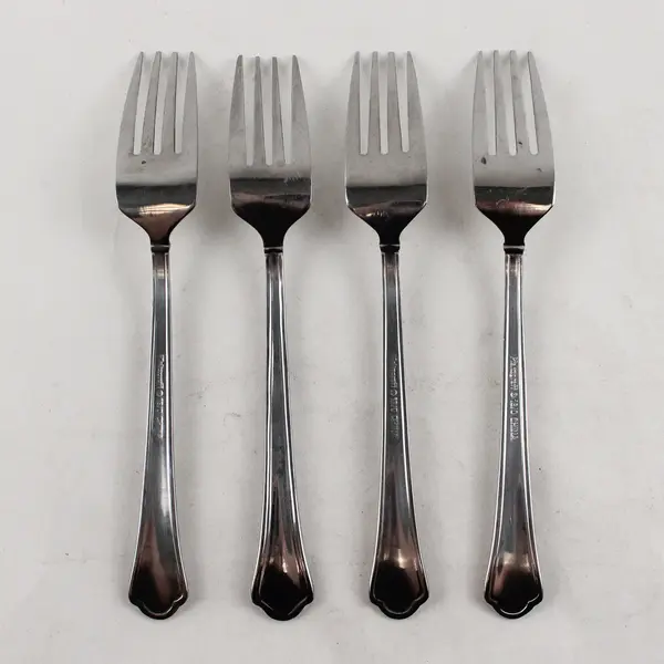 Lot of  4 Pfaltzgraff Capri Frost Stainless Steel Dinner Forks 7.5"