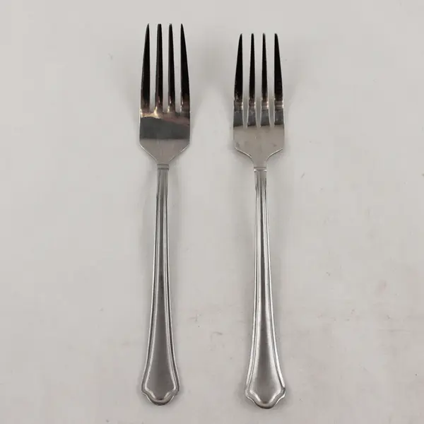 Lot of 2 Pfaltzgraff Capri Frost Stainless Steel Dinner Forks 7.5"