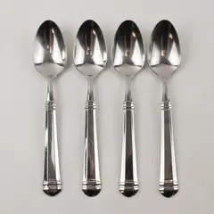 Lot of 4 Pfaltzgraff Hannah Stainless Steel Teaspoons 7"