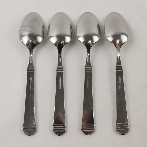 Lot of 4 Pfaltzgraff Hannah Stainless Steel Teaspoons 7"